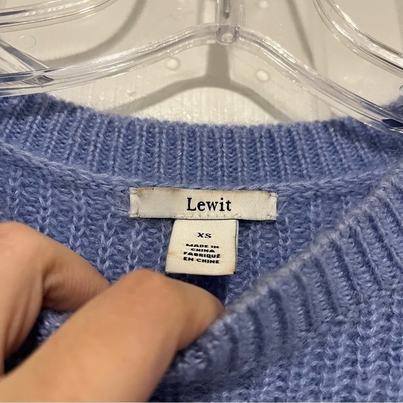 Lewit Mohair Wool Silk Puff Sleeve Sweater Periwinkle XS R - Picture 4 of 9
